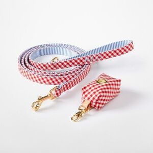 NWT Mark & Graham Classic Patterned Dog Leash Set, Red Gingham Small